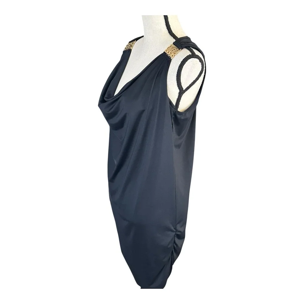 CARMEN‎ MARC VALVO Swim Dress Women's Sz M Black Ruched Beach Resort Cruise